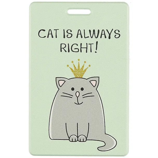 Чехол для карточек Cat is always richt! (котик с короной) (глиттер) (ДГ2020-253) 2787978 — 1