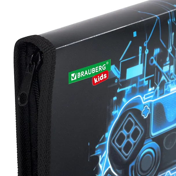 Папка для тетрадей A5 "Digital gamepad" молния с трех сторон, пластик 3106007 — 7
