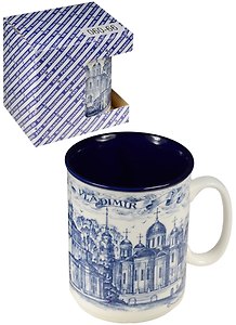 Кружка Владимир (фарфор кобальт) (060-66)