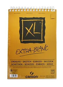 Альбом для графики 120л А4 "XL" спираль, экстра белая, 90г/м2, Canson