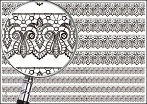 Пленка (2107/00000001396) Freedecor с изображен. для светлых поверхностей Бордюр Черно-белое кружево №10 (НГ)