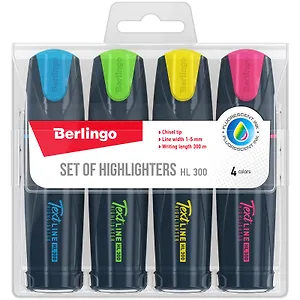 Текстовыделители Berlingo, Textline HL300, 4 цвета 1-5 мм