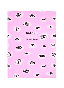 Скетчбук А5 80л "Глазки" белый офсет, 100 г/м2, 7БЦ