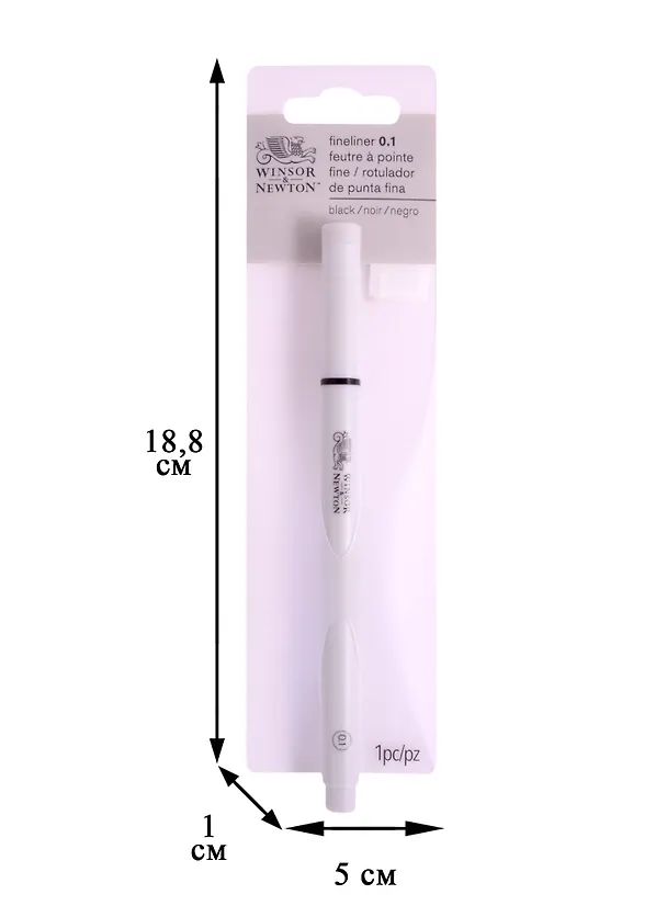 Ручка капиллярная-линер 0,1мм, Winsor&Newton 261839 — 2
