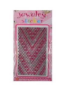 Набор д/творчества Стразы литые для телефона на картонке Jewelry sticker (1461-1/29) (бело-розовый зигзаг)