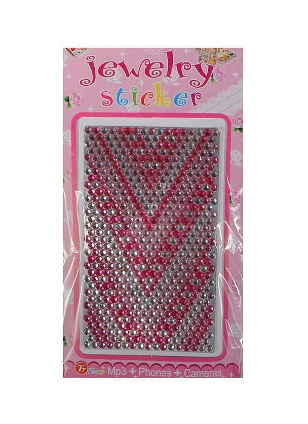 Набор д/творчества Стразы литые для телефона на картонке Jewelry sticker (1461-1/29) (бело-розовый зигзаг) 2424809 — 1