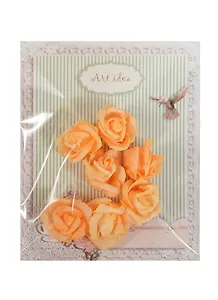 Набор головки роз цвет оранжевый (НС2131) (3,5см) (7шт) (упаковка)