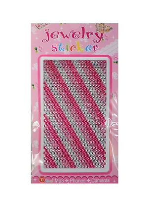 Набор д/творчества Стразы литые д/телефона Jewelry sticker косая розовая полоска 1461-1/6 2424786