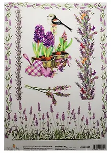 Декупажная карта Лаванда и гиацинт 21*30см