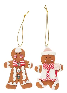 Набор новогодних подвесных украшений Пряничные человечки (2шт) (пластик) (ПВХ бокс) (9х8) (12-ali2428-1)