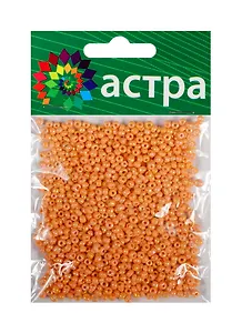 Набор д/творчества АСТРА Бисер 11/0 20гр 410 оранжевый/непрозр.радужный