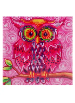 Набор для творчества TUKZAR Алмазная мозаика 20х20см Сова, на подрамнике, частичная выкладка 2792745