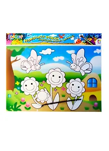 Настольное покрытие HOBBY Цветы (пластиковая аква-накладка+кисть) (671609) (425-1360) (415х350мм) (упаковка) (ИТИ)