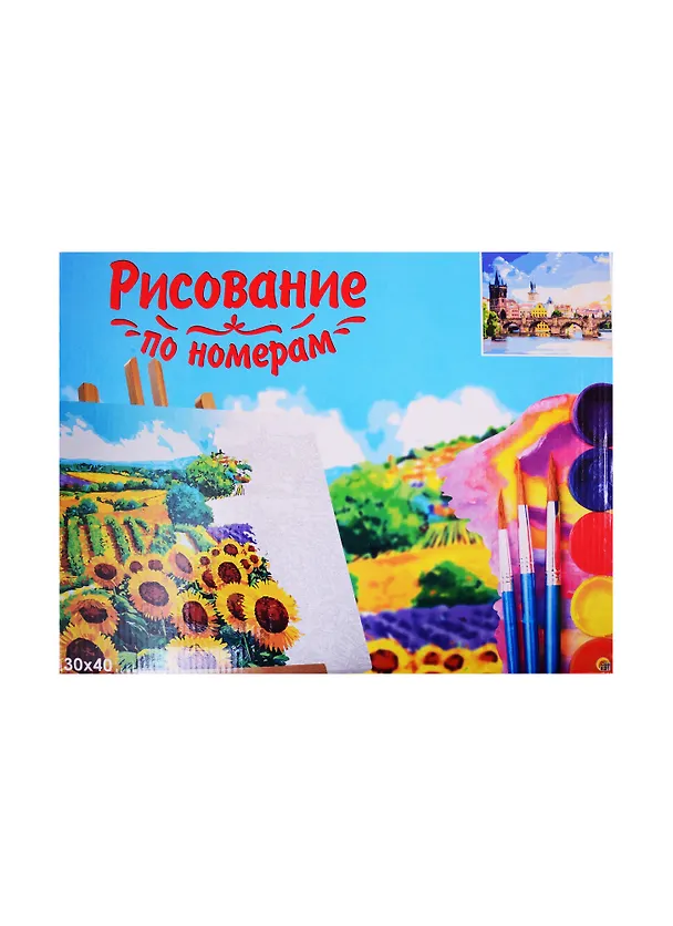 Набор д/творчества Рыжий кот Холст с красками 30х40см по номерам Прага в солнечный день Х-1749 2817243 — 2