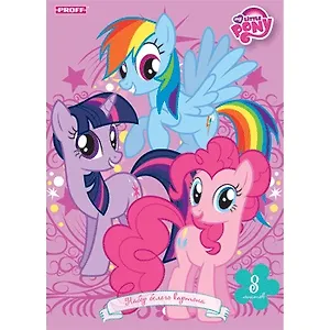 Картон белый 08л А4 "My little pony" мелов., Proff