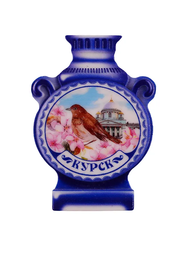 Магнит с самоваром «Курск. Знаменский собор. Соловьи» 5,7 x 8 см 3546967 2740298 — 1