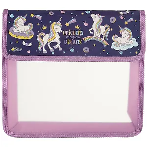 Папка для тетрадей А5 "Милые единорожки" липучка, Оникс