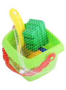 Набор для песка № 135 (ведерко, савочек, 4 формочки "Башенки")