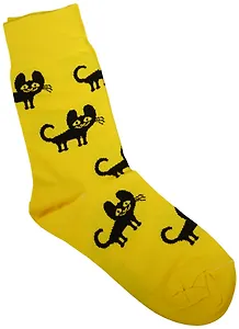 Дизайнерские носки Котята желтые (размер 39-41) (В19-8-19)