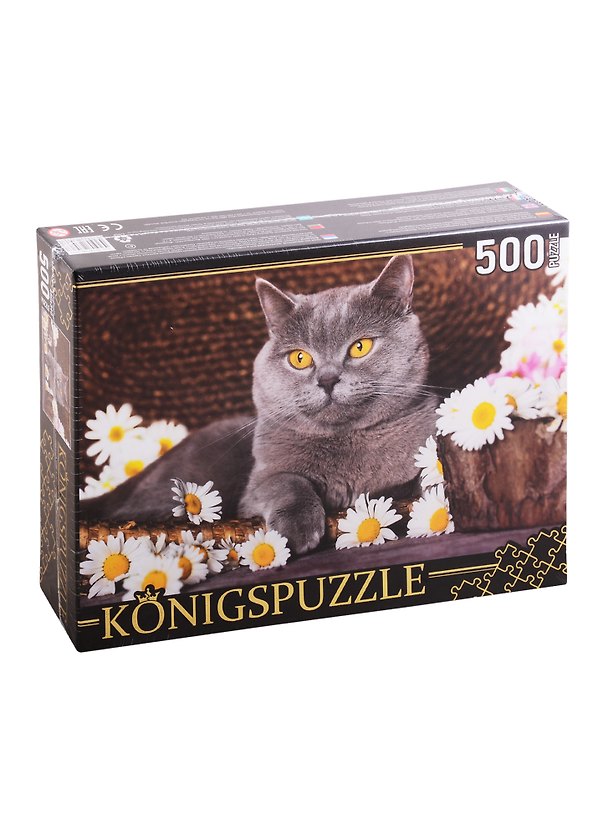 Пазл «Британский кот и ромашки» 500 элементов, Konigspuzzle 2829027 — 1