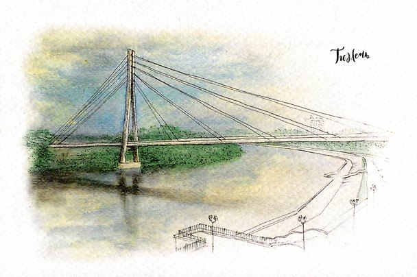 Открытка "Тюмень. Мост влюбленных" 2521611 — 1
