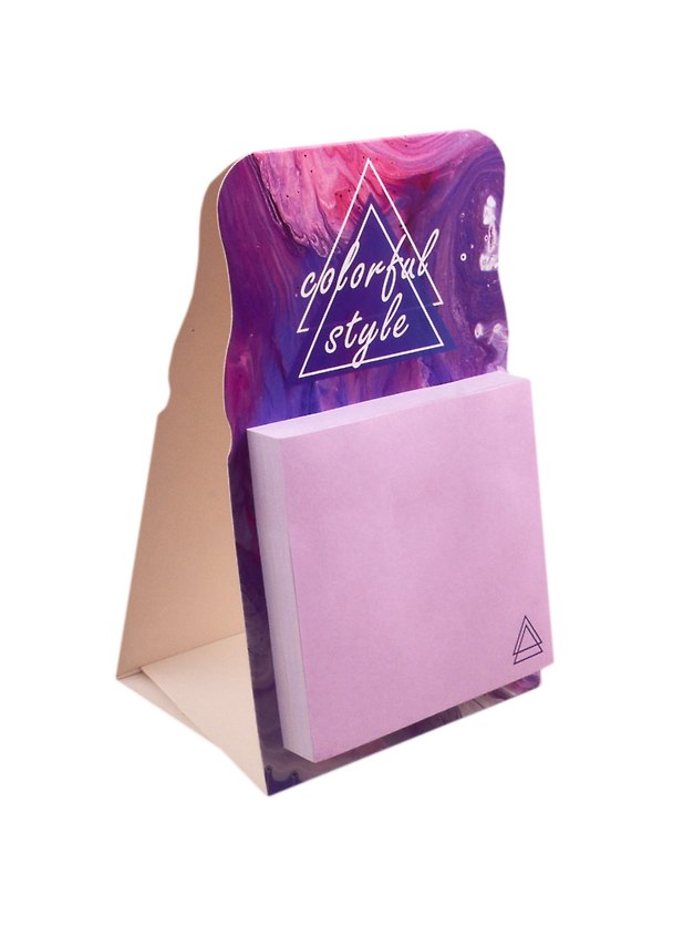 Блок бумаги самоклеящийся "Colorful style violet", 7 х 7 см 254021 — 1
