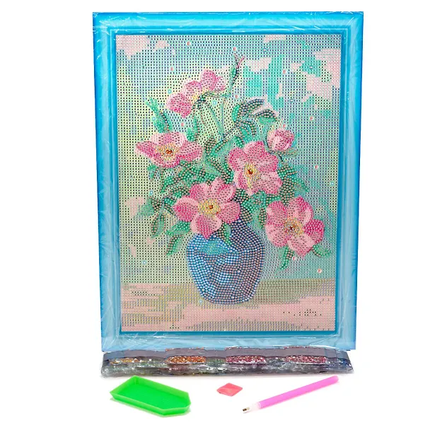 Разноразмерная мозаика на подрамнике "Весенний букет". 30x40 см 2947176 — 2