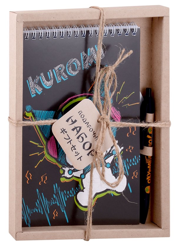 Набор канцелярский «Kuromi. Черный» (ручка шариковая автоматическая, блокнот А5 60 листов), в подарочной упаковке, Centrum 2983998 — 1