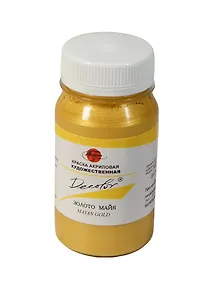 Краска акриловая "Деколор" золото майя,100мл,банка, Таир