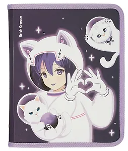 Папка для тетрадей А5+ "Space Anime" молния с трех сторон, ErichKrause