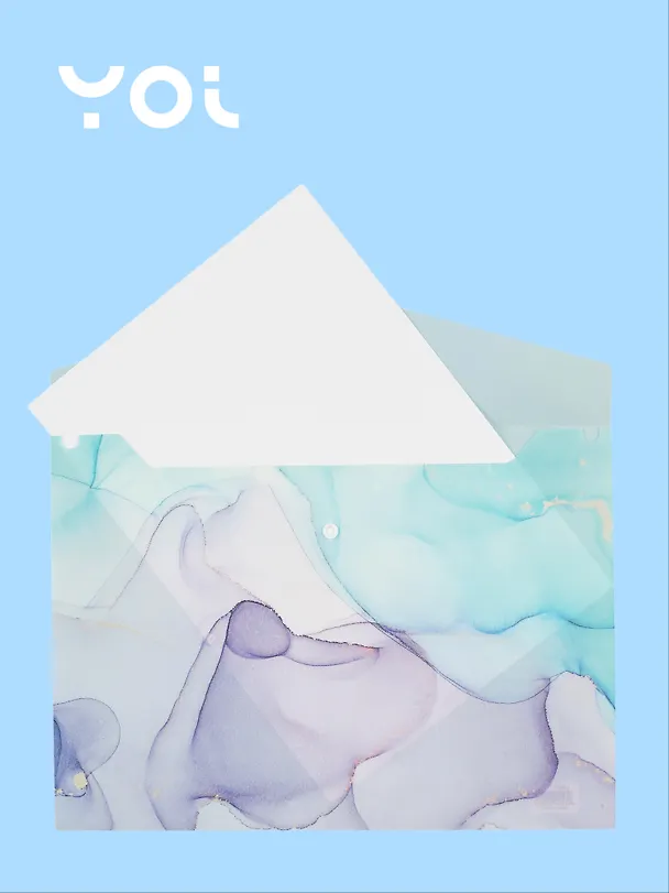 Папка -конверт «Gorgeos» А4 на кнопке, в ассортименте, Yoi 2981057 — 2