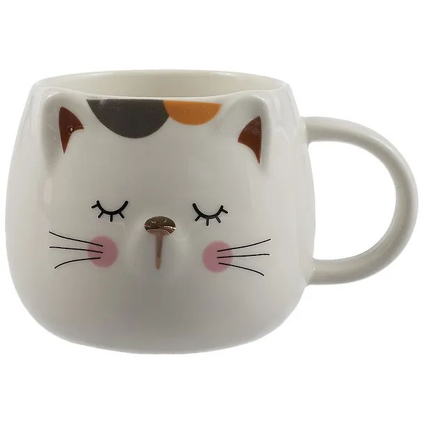 Кружка с ушками Котик (керамика) (480мл) (12-06641-766) 2870738 — 1