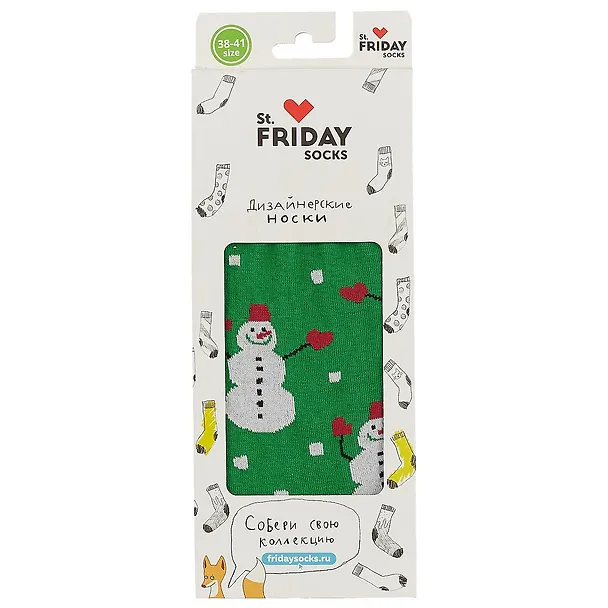 Дизайнерские носки St.Friday Socks, размер 38-41,  зеленый B479-9 2700597 — 2