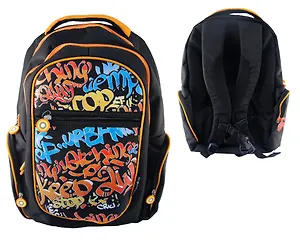 Рюкзак школьный "Street style" 44,6*32*15, 2 отд., отд. для ноутбука, 3 наружн.кармана, жесткое дно, оранжевый, Silwerhof