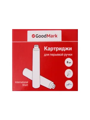 Картриджи для перьевой ручки 6 штук, синие, Goodmark 3039772