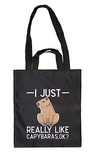 Сумка-шоппер Капибара (черная) (PU) (12134)