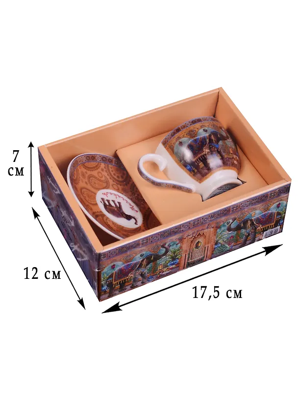 Набор Marrakesh (чашка с блюдцем 130 мл) костяной фарфор Gift'n'home (СS-130 Marrakesh) 2576277 — 1