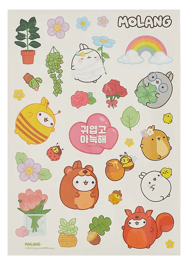 Набор для творчества. Molang. Милые наклейки и татушки 3012037 — 3