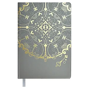 Ежедневник недат. А5 160л "Софт-тач. Арт-терапия" серый, кожзам, тв.переплет, тиснений фольгой, конгревное блинтовое тиснение, антистресс-раскраска, офсет, ляссе, подар.упаковка