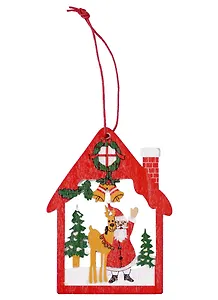 Подвеска новогодняя В праздничном домике (дерево) (7,5х10) (4345404 )