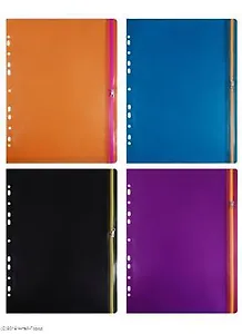 Папка на молнии А4 с перфорацией, пластик, ассорти 46735