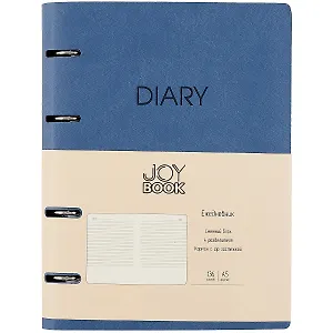 Ежедневник недат. А5 136л "Joy Book" синий деним, иск.кожа, интегр.переплет, 4 кольца, разделители