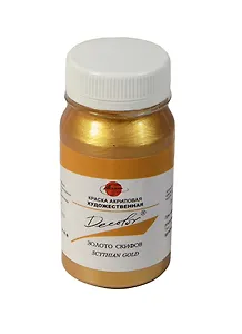 Краска акриловая "Деколор" золото скифов,100мл,банка, Таир