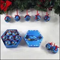Набор из 7-ми новогодних украшений "Шар" (7,5см) (566445) (Ремеко РС) 2338396
