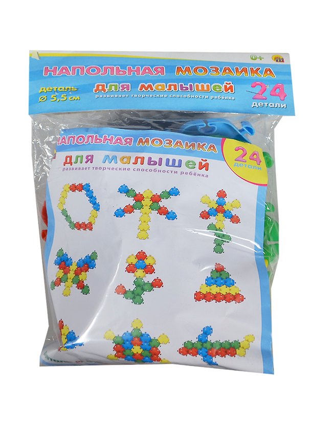 Напольная мозаика для малышей (24 детали) (М-5132) (d=5,5см) (Рыжий кот) (упаковка) 2416390 — 1
