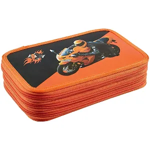 Пенал «Чёрно-оранжевый байк», 20 х 12 см