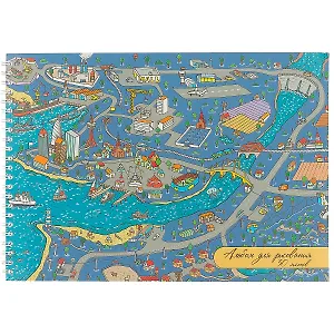 Альбом для рисования Unnika, "Карта города (графика)", А4, 30 листов, на гребне