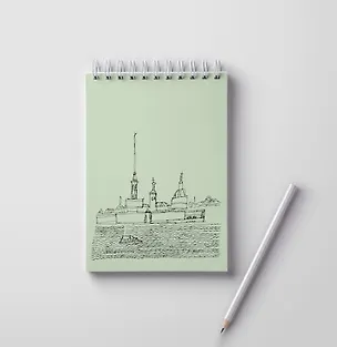Блокнот Петропавловская крепость, А5 (15*21 см), обложка картон, листы - бумага 2985169