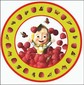 Тарелка бумажная "Маша в малине" 10 шт (d 230 мм) (0506.049) (Арт И Дизайн)