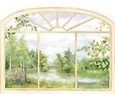 Наклейки для дома, Декоретто, Окно Лето